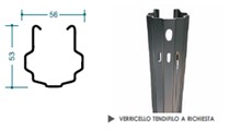 PALO TESTATA 56x53 mm. TT 150 PRE-ZINC. Z275 sp. 2,0 - H. 250 cm -