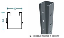 PALO TESTATA 60x60 mm. MAX sp. 2.00 mm. - CORTEN - H. 250 cm.