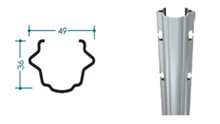 PALO INTERMEDIO 50x37,5 mm. BYTE 110 PRE-ZINC. sp. 1,5 mm. - H. 220 cm -